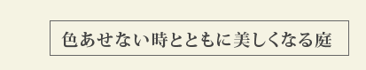 色あせない時とともに美しくなる庭 色あせない時とともに美しくなる庭