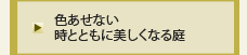 色あせない時とともに美しくなる庭